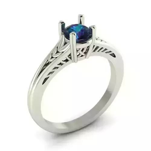 Love Female Ring with gem 3D print model
