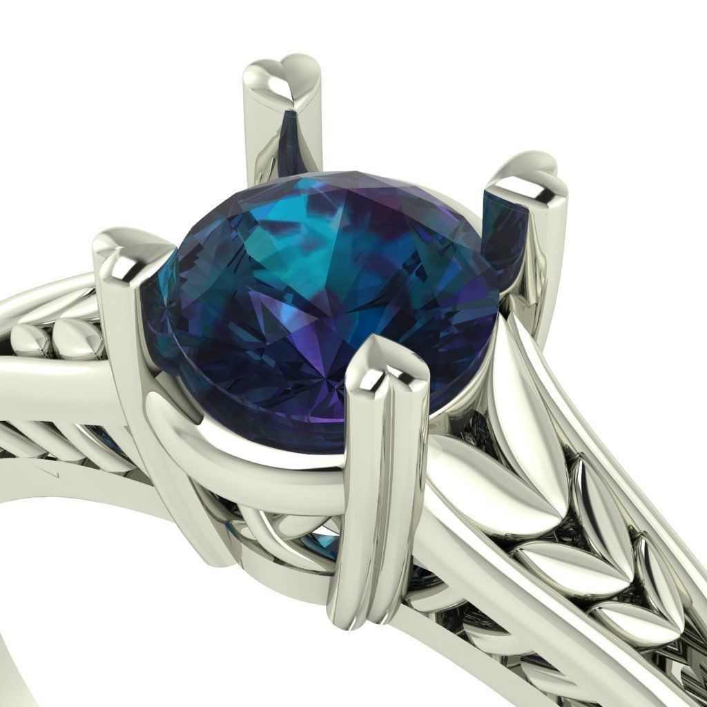 Love Female Ring with gem 3D print model_6