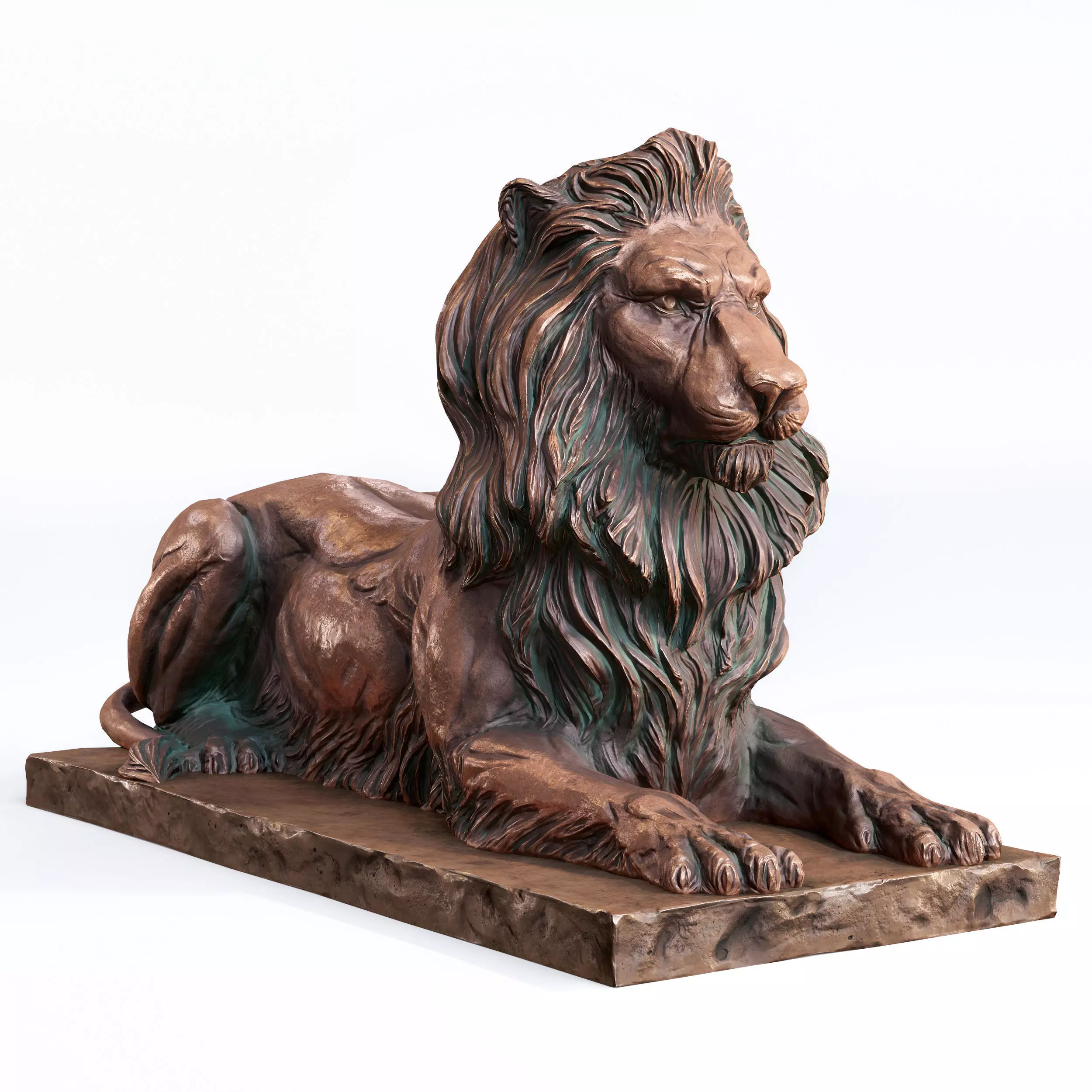 Recumbent Lion Lowpoly PBR Low-poly 3D model_0