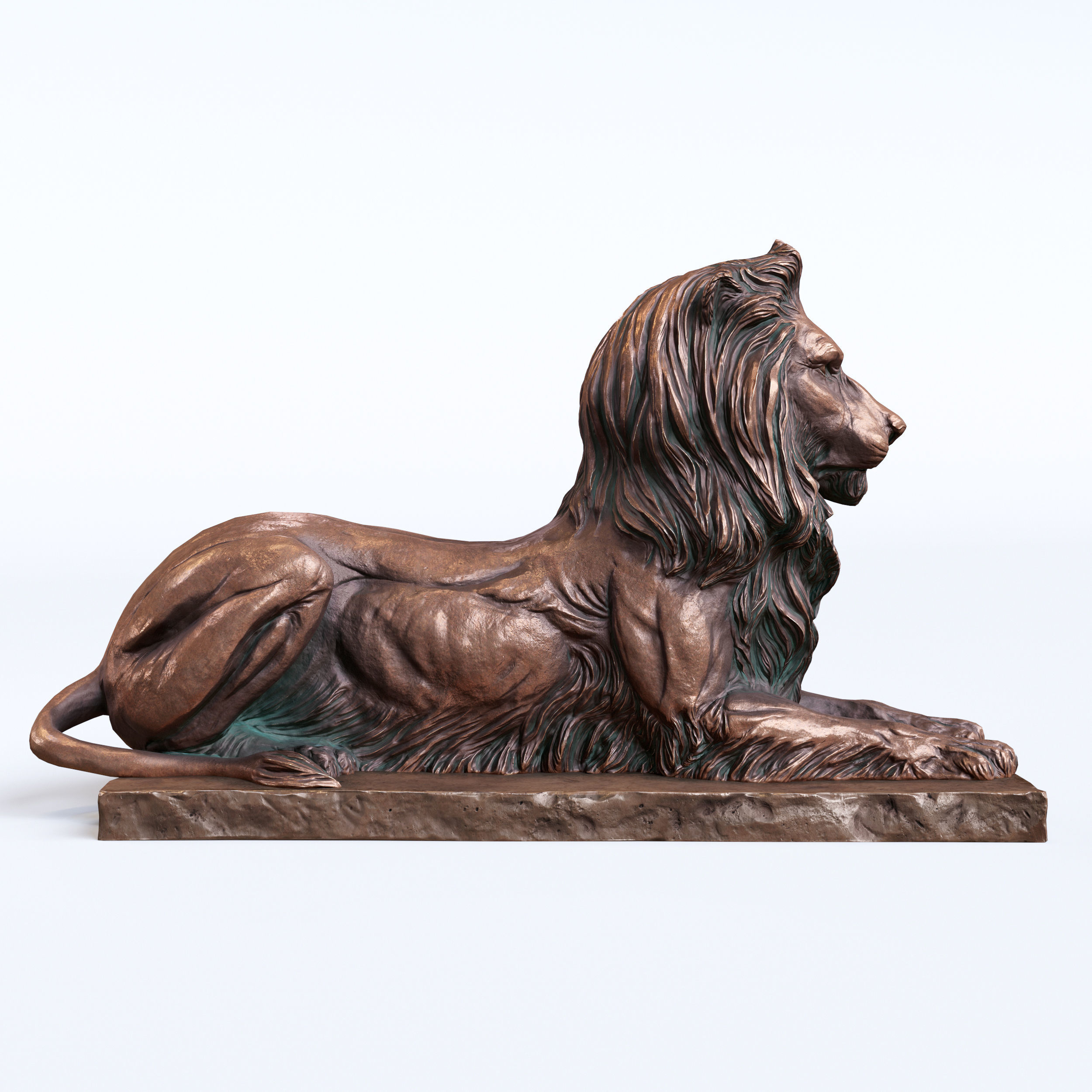Recumbent Lion Lowpoly PBR Low-poly 3D model_2