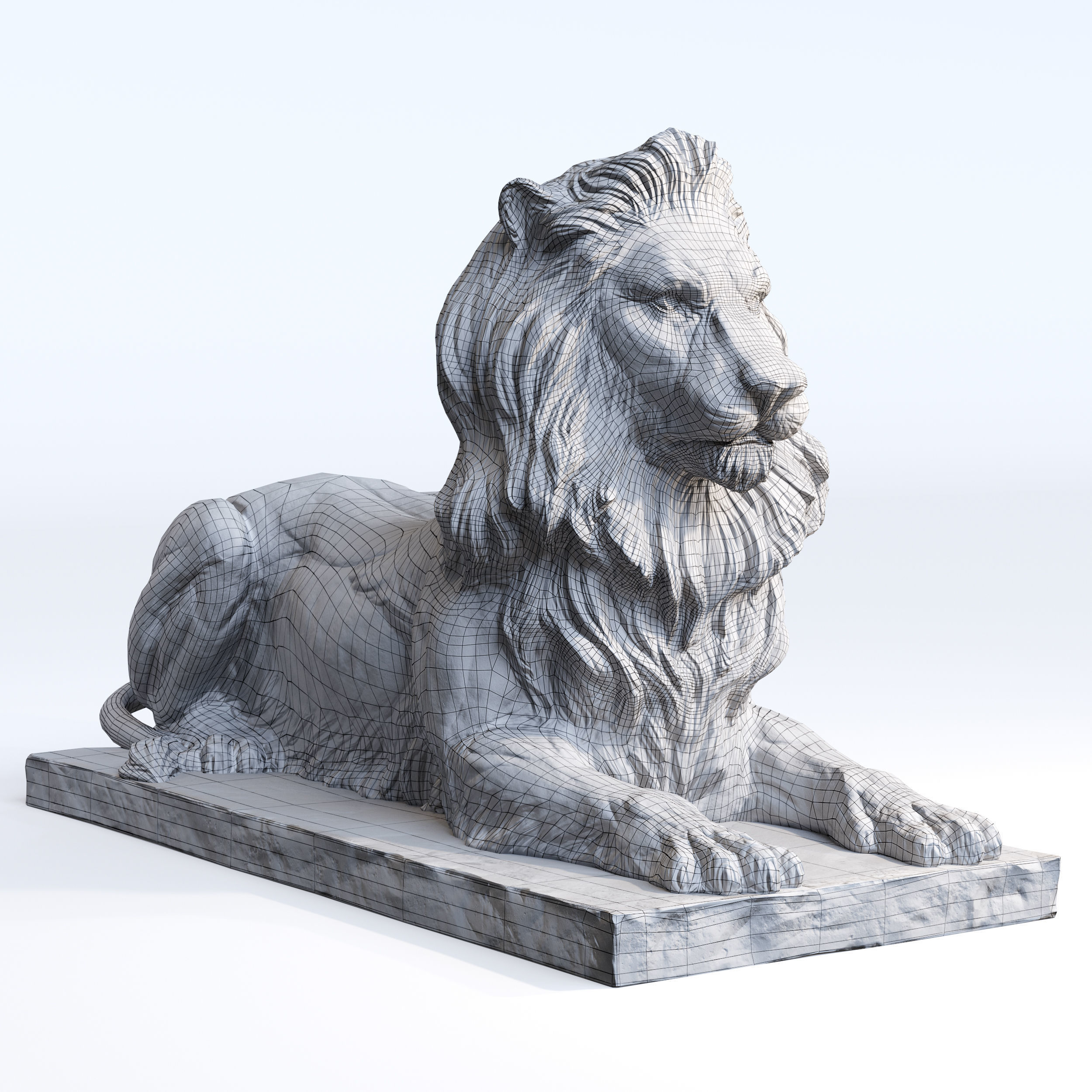 Recumbent Lion Lowpoly PBR Low-poly 3D model_1