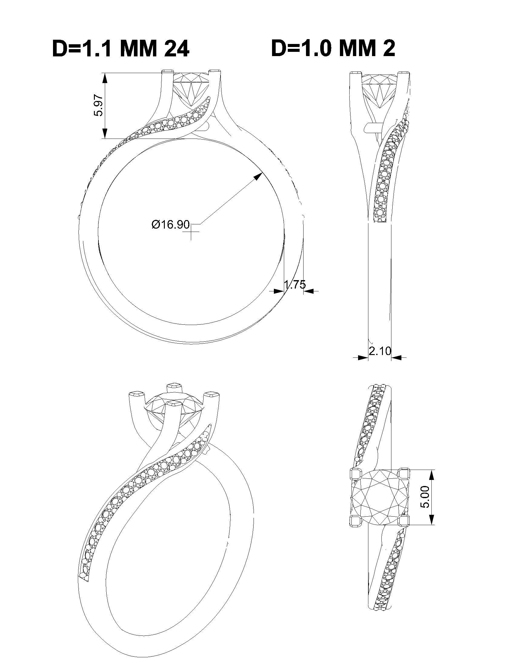 Twisted top ring 3D print model_5