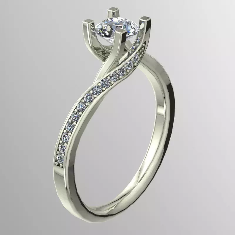Twisted top ring 3D print model_0
