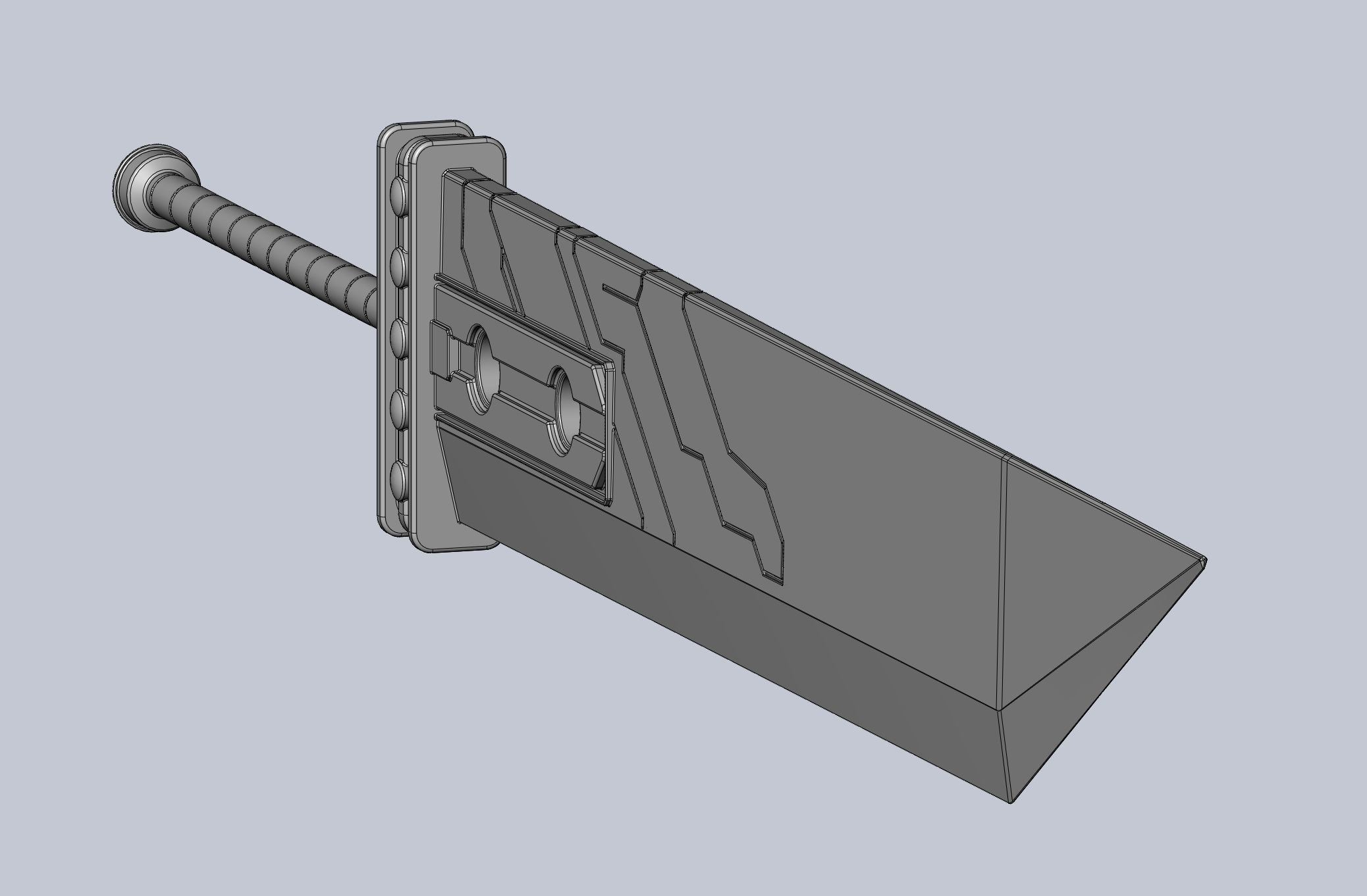 Final Fantasy Buster Sword Printable Replica 3D print model_26