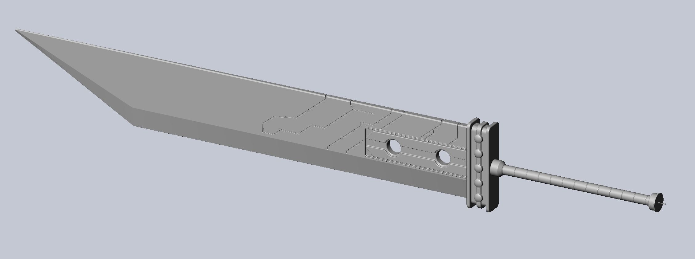 Final Fantasy Buster Sword Printable Replica 3D print model_10