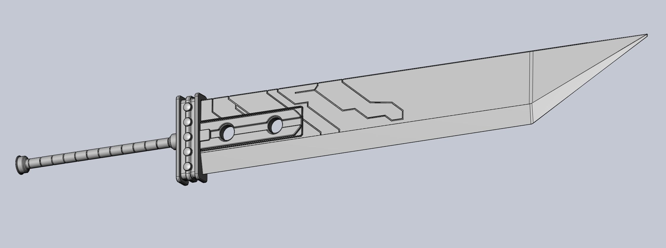 Final Fantasy Buster Sword Printable Replica 3D print model_39