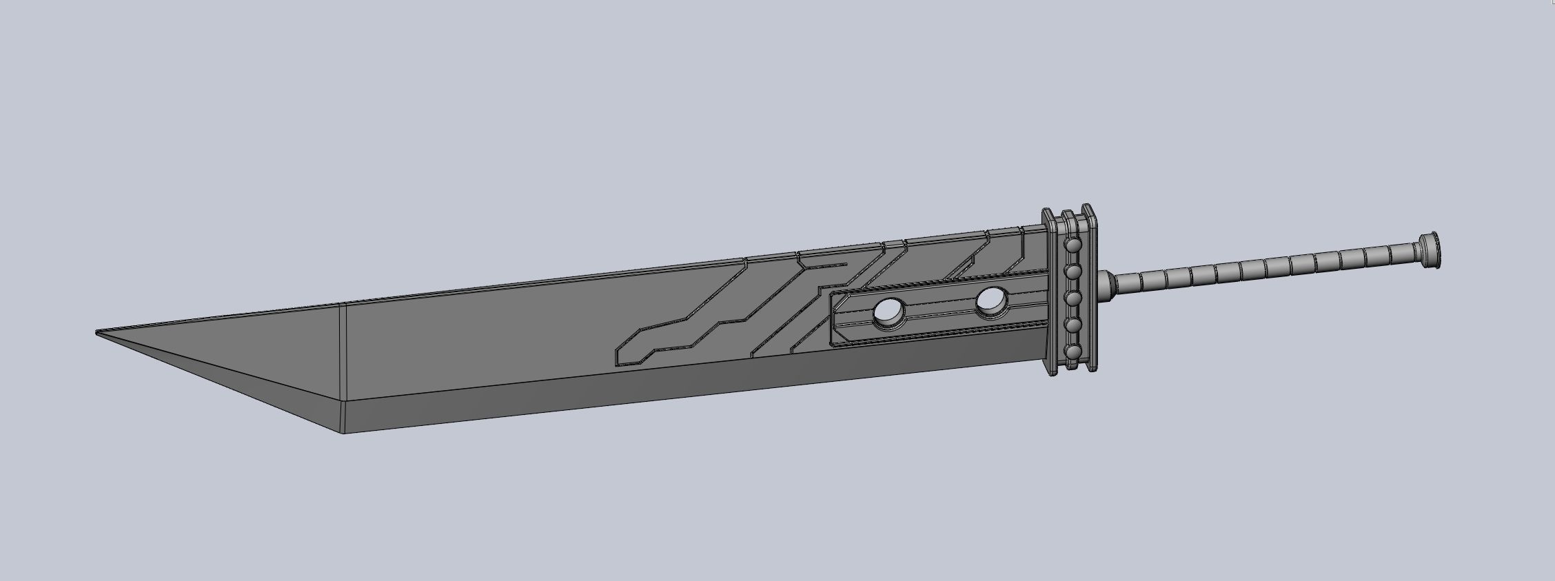 Final Fantasy Buster Sword Printable Replica 3D print model_3