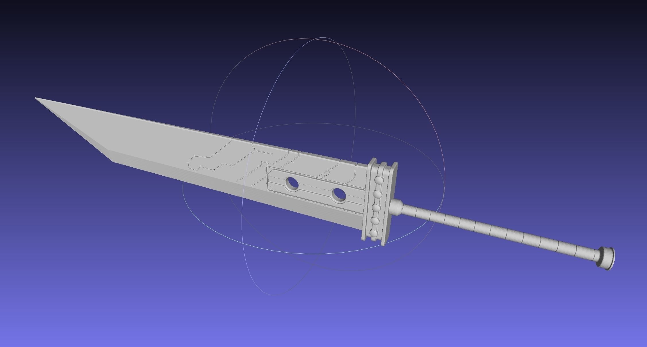 Final Fantasy Buster Sword Printable Replica 3D print model_31