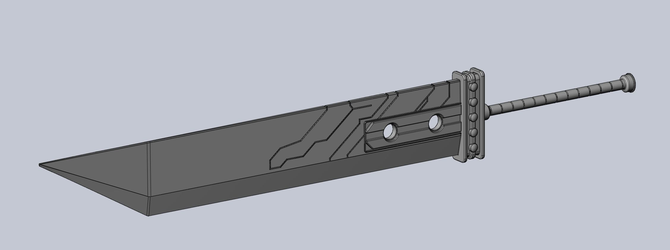 Final Fantasy Buster Sword Printable Replica 3D print model_7