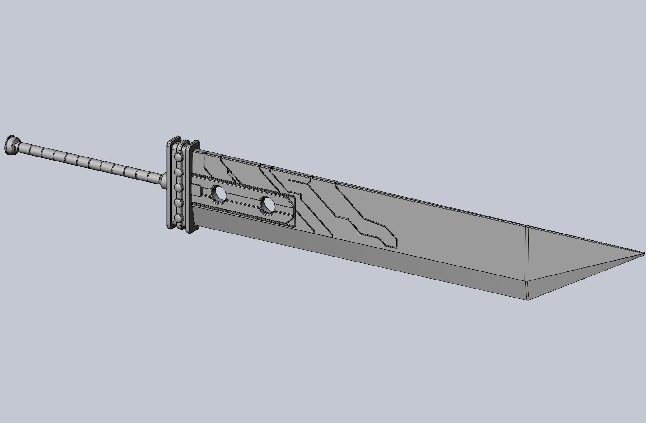 Final Fantasy Buster Sword Printable Replica 3D print model_38