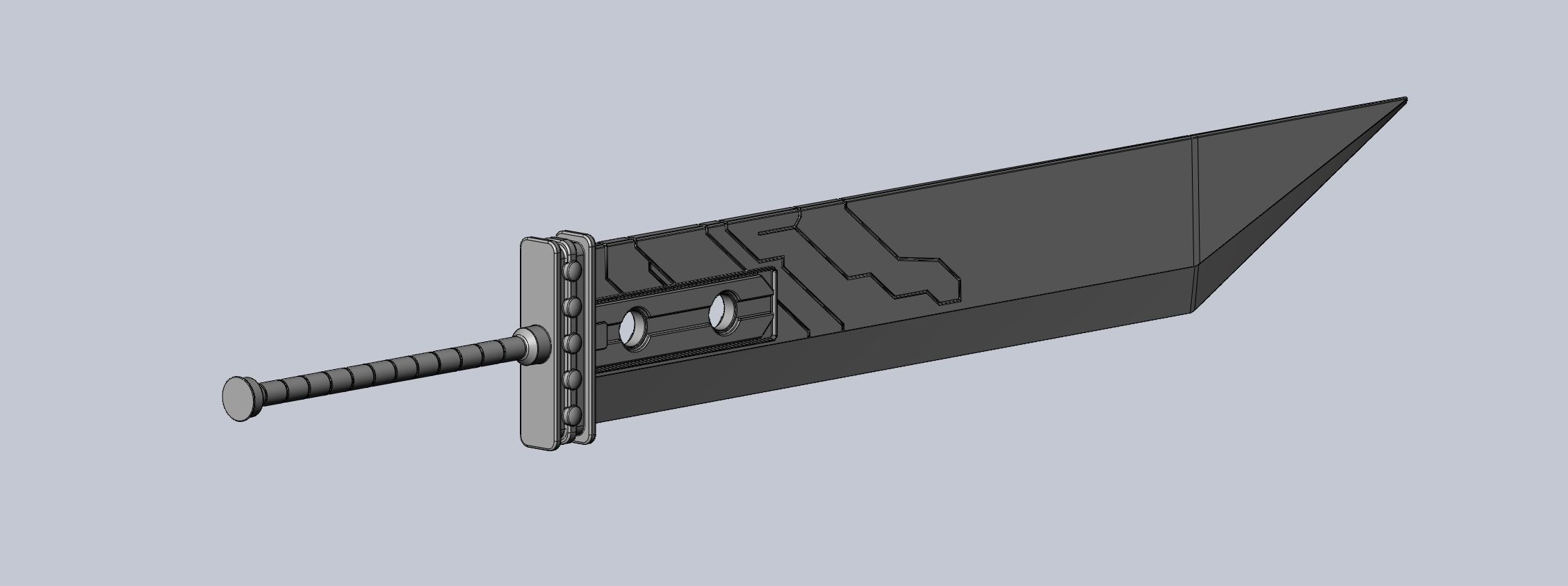 Final Fantasy Buster Sword Printable Replica 3D print model_2