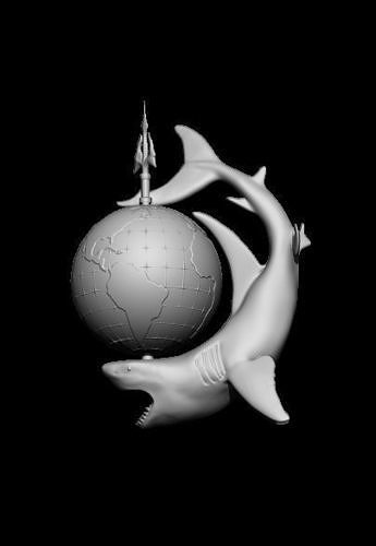 Shark globe 3D print model