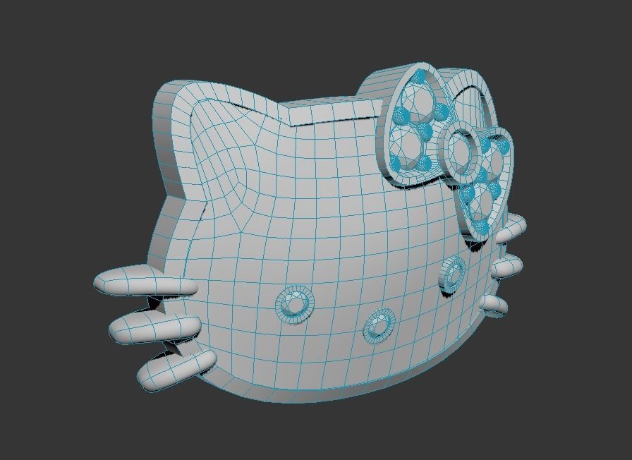 101126 CL Hello Kitty cufflinks badge 3D print model_10