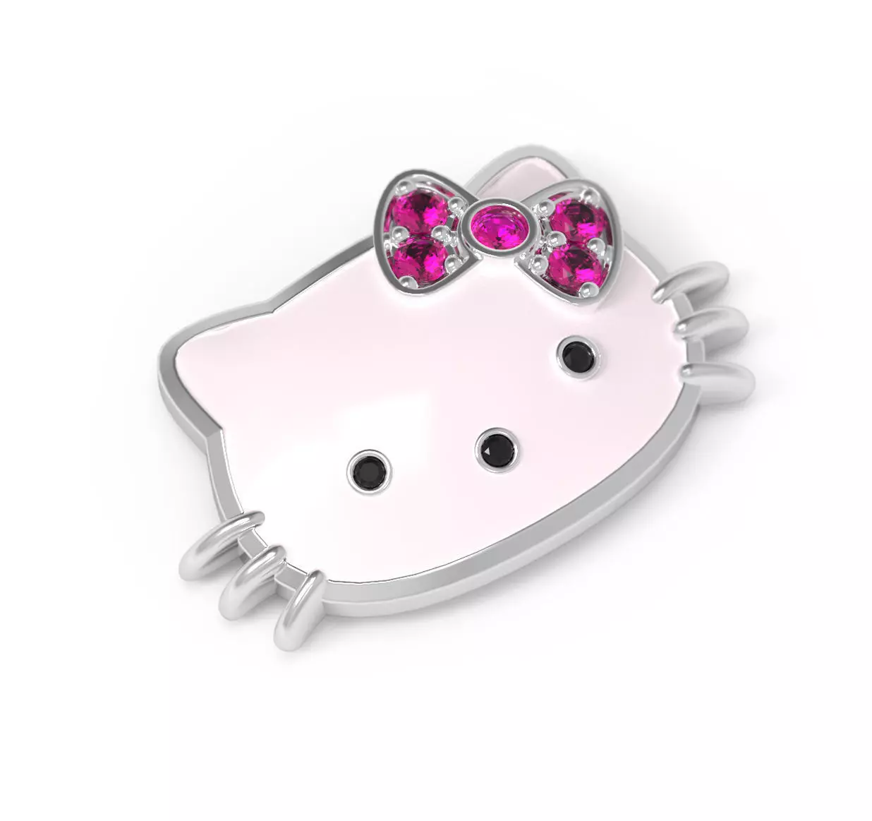 101126 CL Hello Kitty cufflinks badge 3D print model_0