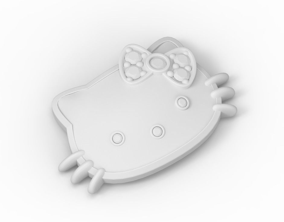 101126 CL Hello Kitty cufflinks badge 3D print model_5