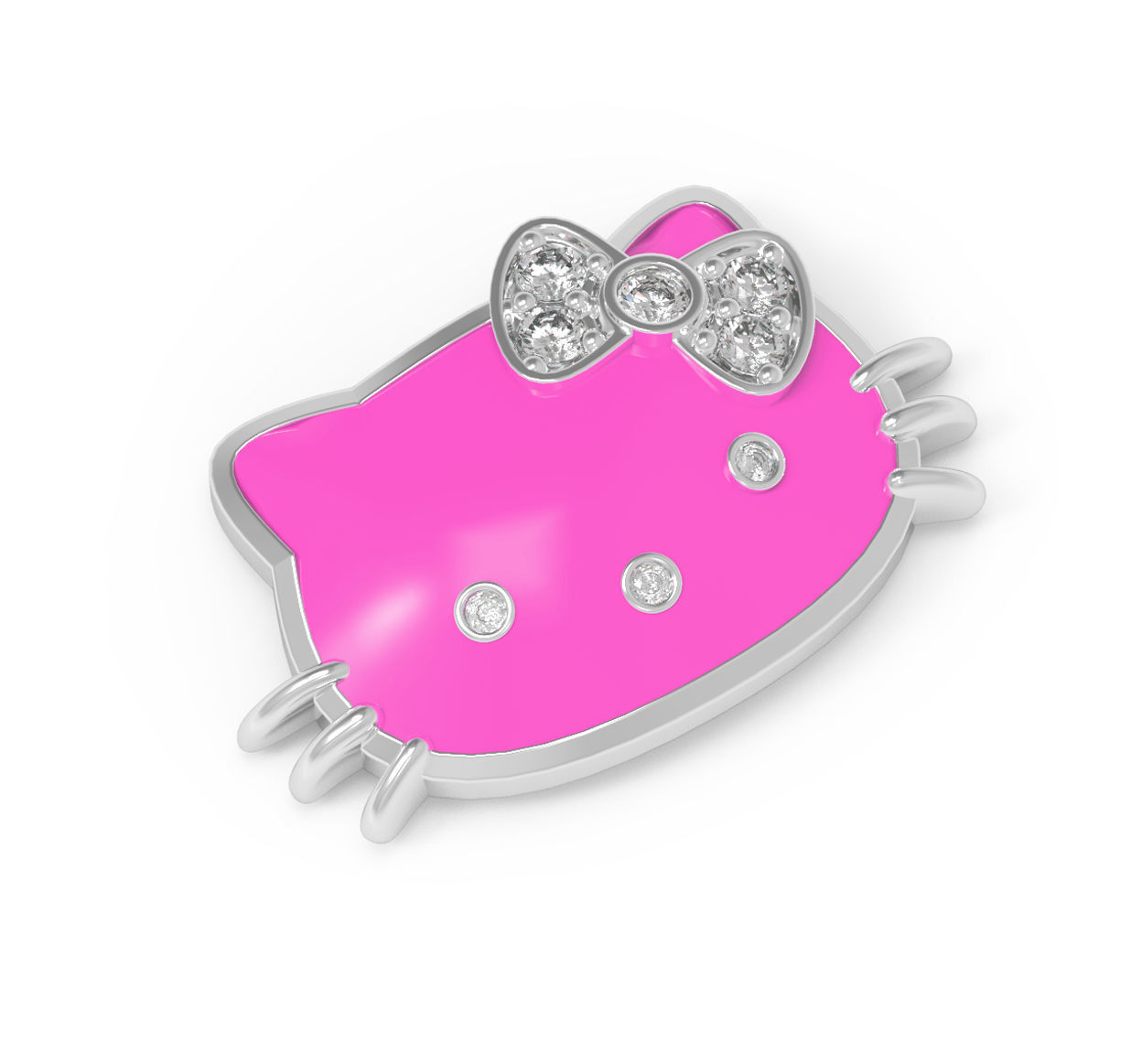 101126 CL Hello Kitty cufflinks badge 3D print model_9