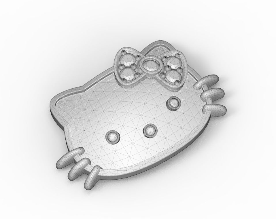 101126 CL Hello Kitty cufflinks badge 3D print model_1