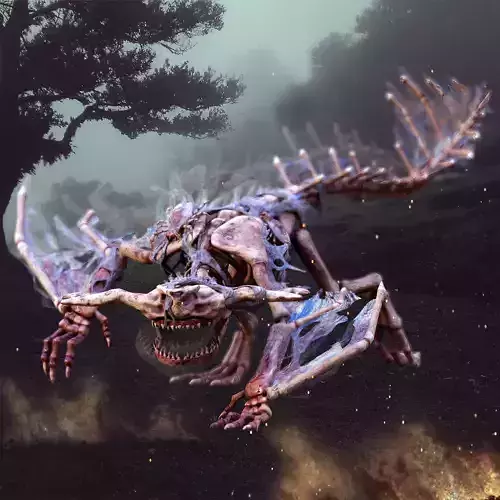 Zombie Bone Beast Low-poly 3D model
