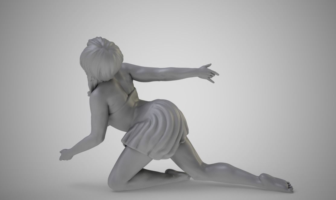 Frustration woman 3D print model_4