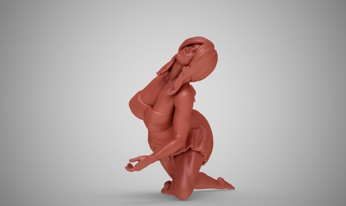 Frustration woman 3D print model_6