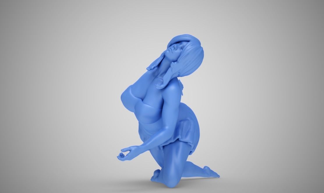 Frustration woman 3D print model_7