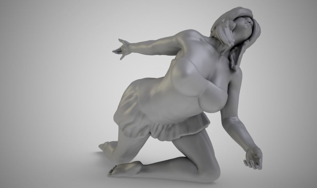 Frustration woman 3D print model_3
