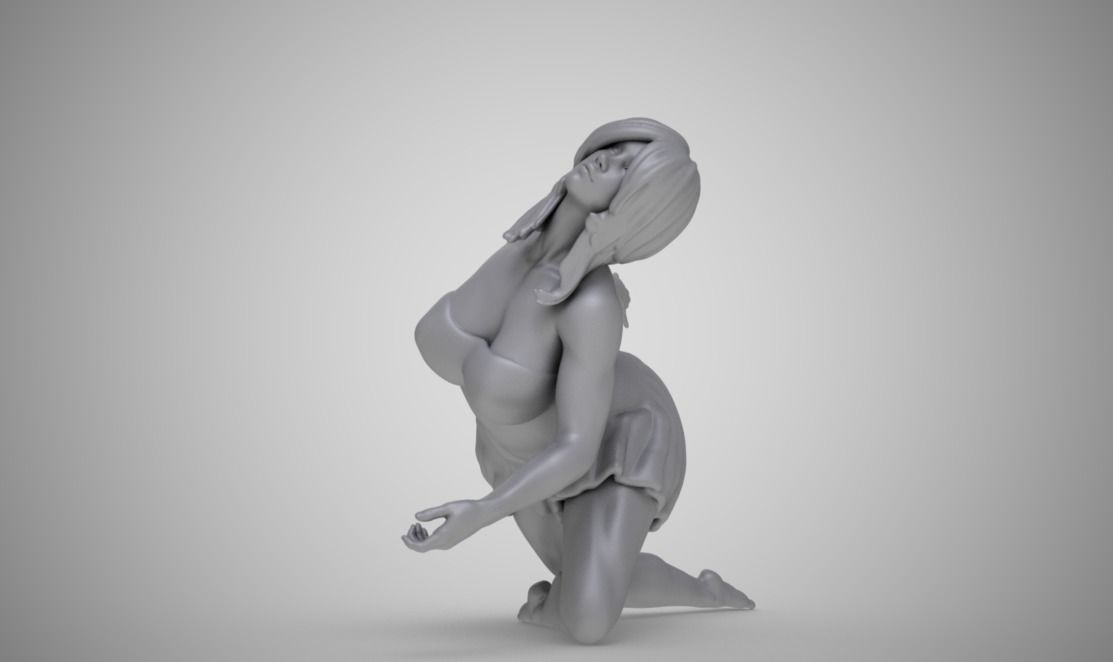 Frustration woman 3D print model_1