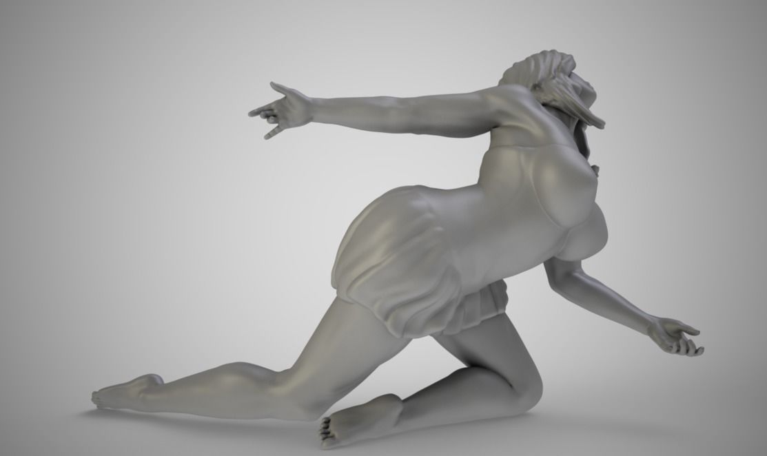 Frustration woman 3D print model_2