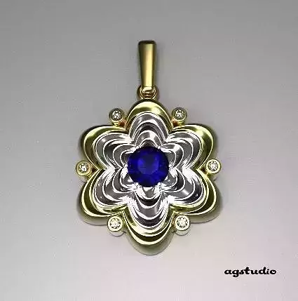 Two tone gold pendant 