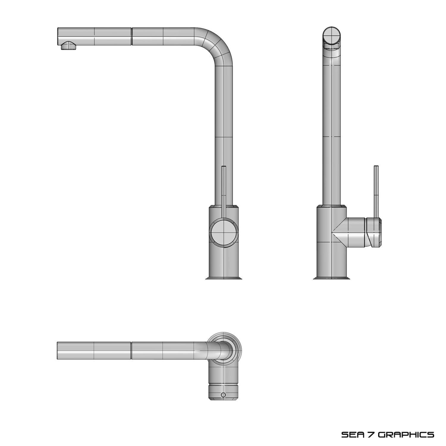 Kitchen Tap Franke Sirius Side 3D model_8