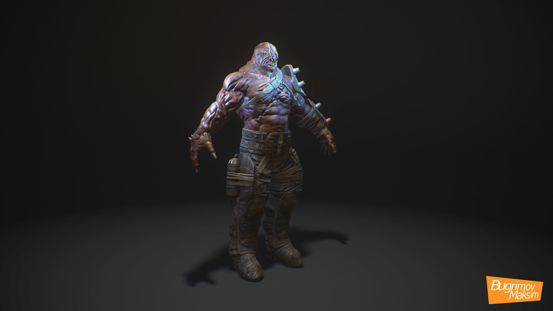 Inquisitor zombie Low-poly 3D model_7