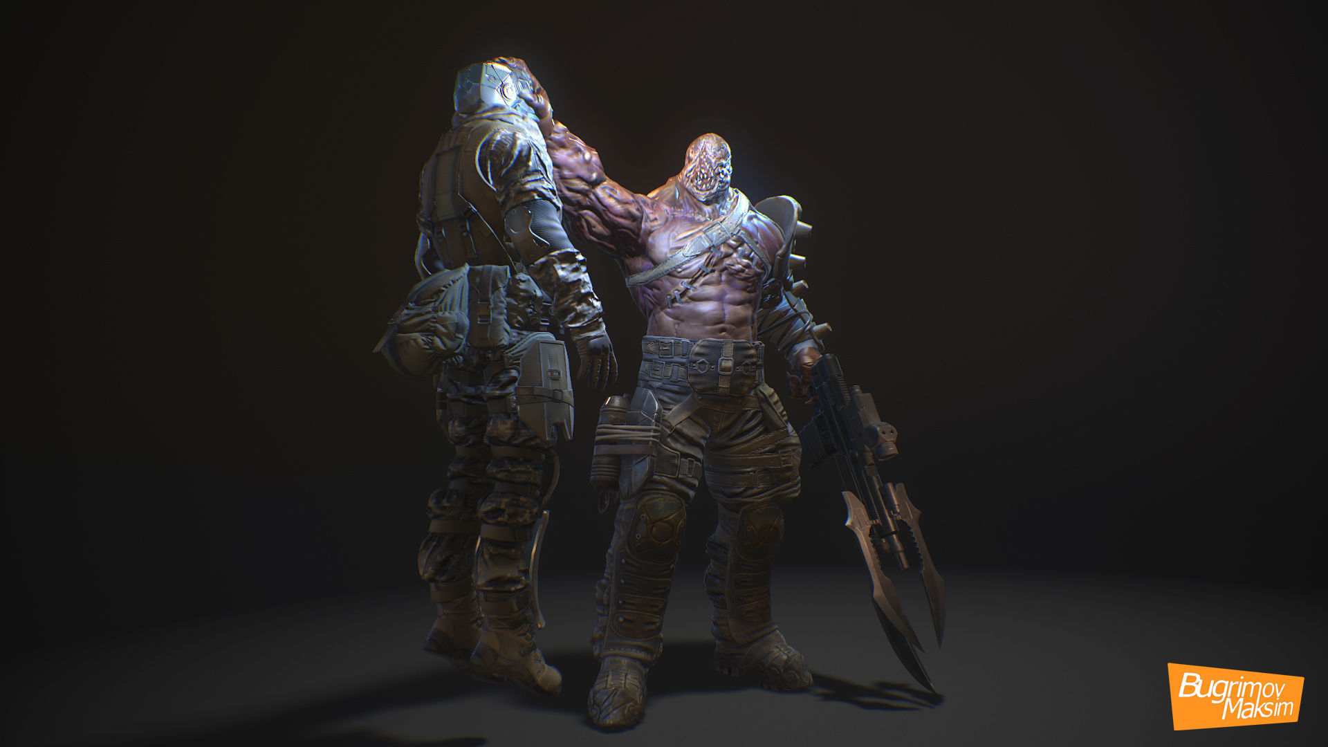Inquisitor zombie Low-poly 3D model_3