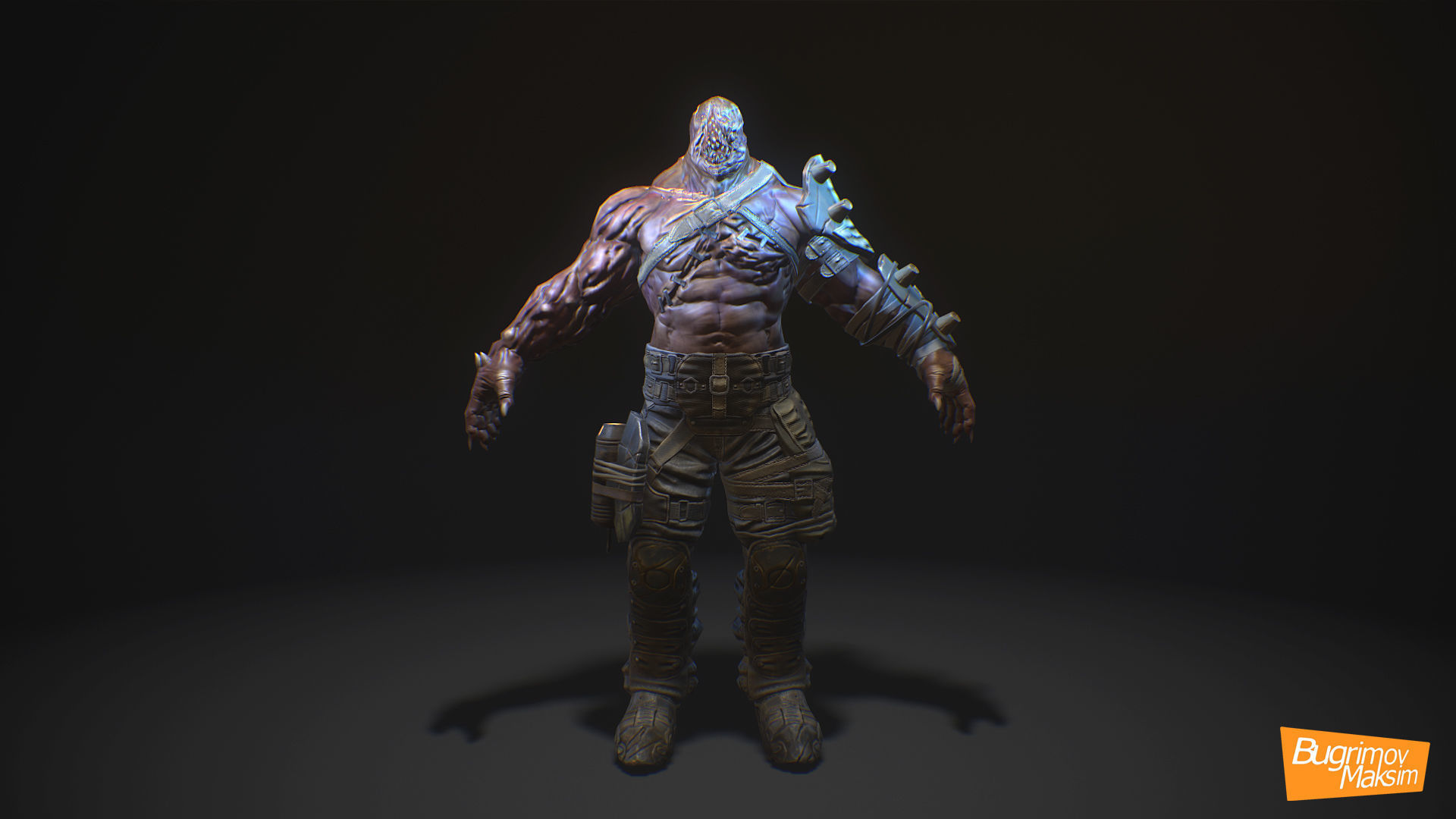 Inquisitor zombie Low-poly 3D model_4