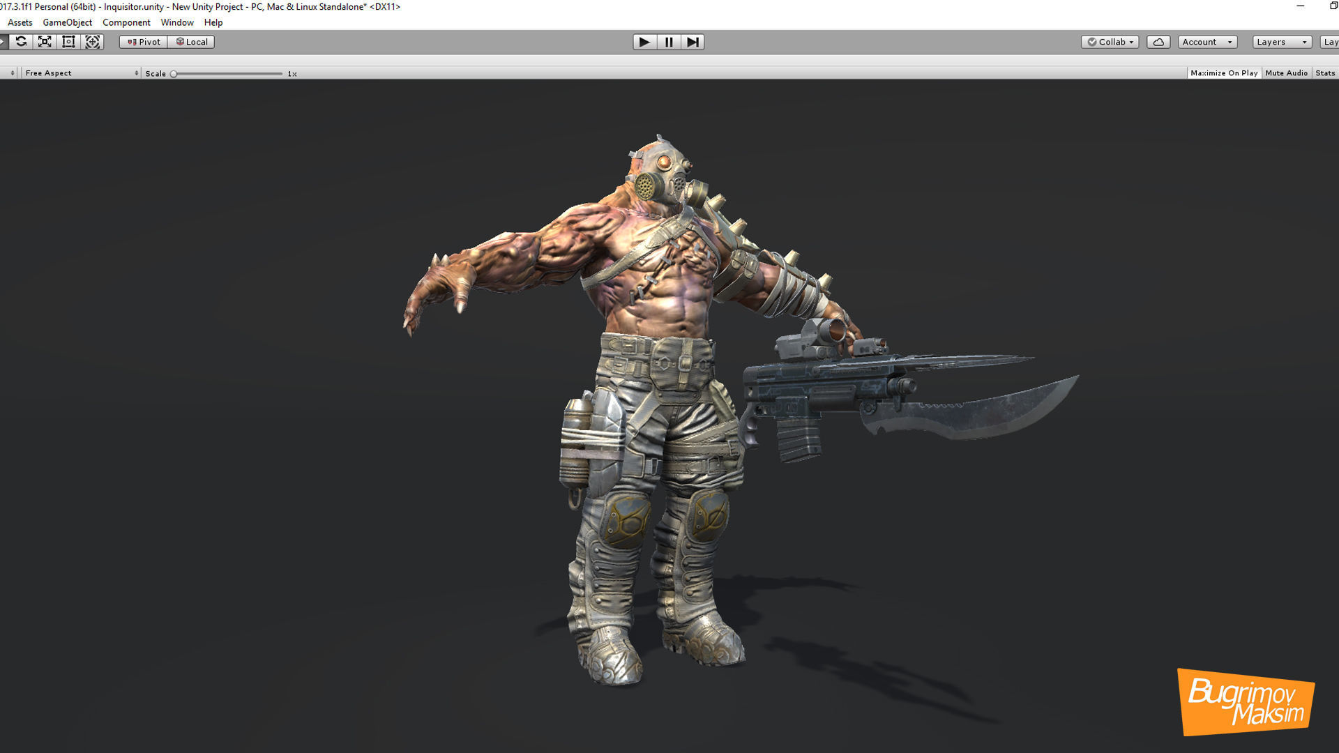 Inquisitor zombie Low-poly 3D model_10