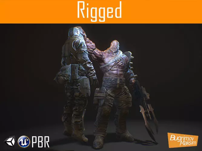 Inquisitor zombie Low-poly 3D model_0