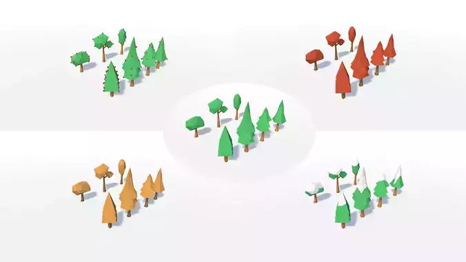 LOW POLY SEASONS TREES