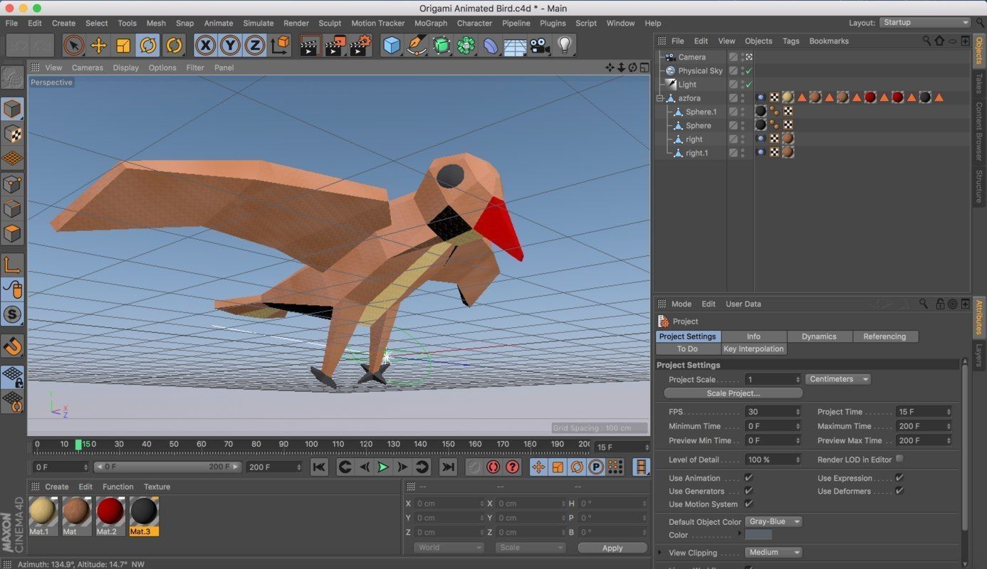 Origami Bird 3D model_5