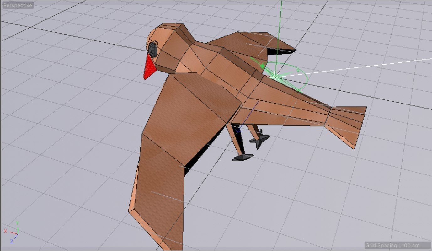 Origami Bird 3D model_3
