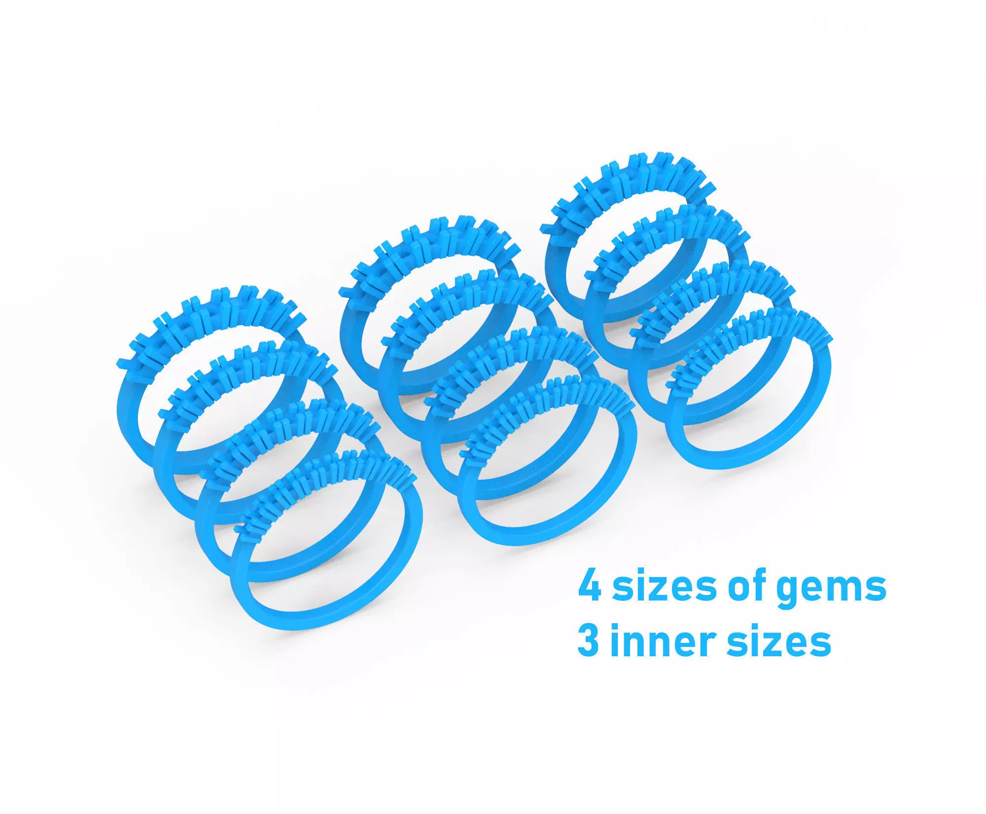 100121 Pack Model row of classic ring 3D print model