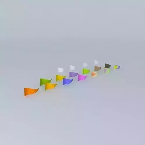 Pennants different colored flags