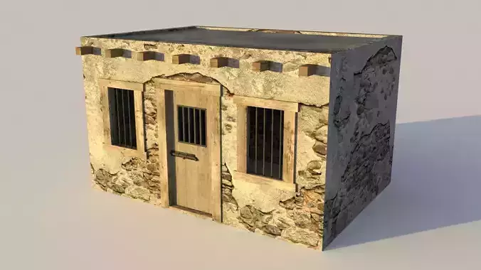 Western Jail Low-poly 3D model