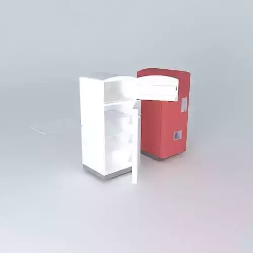 Vintage Fridge and Coke Machine Free 3D model