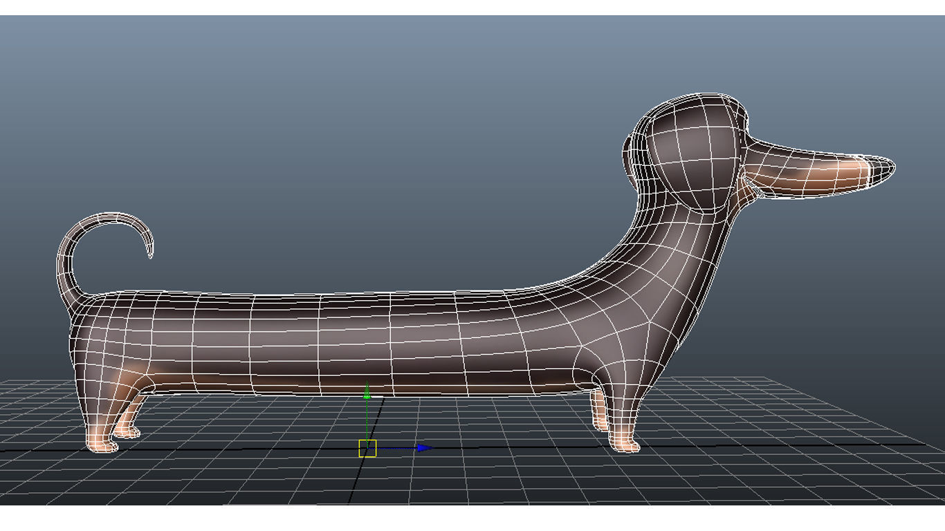 Cartoon Dog Dachshund Low-poly 3D model_10