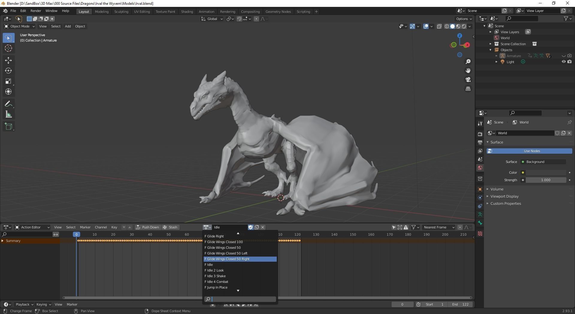 Irval the Wyvern Low-poly 3D model_7