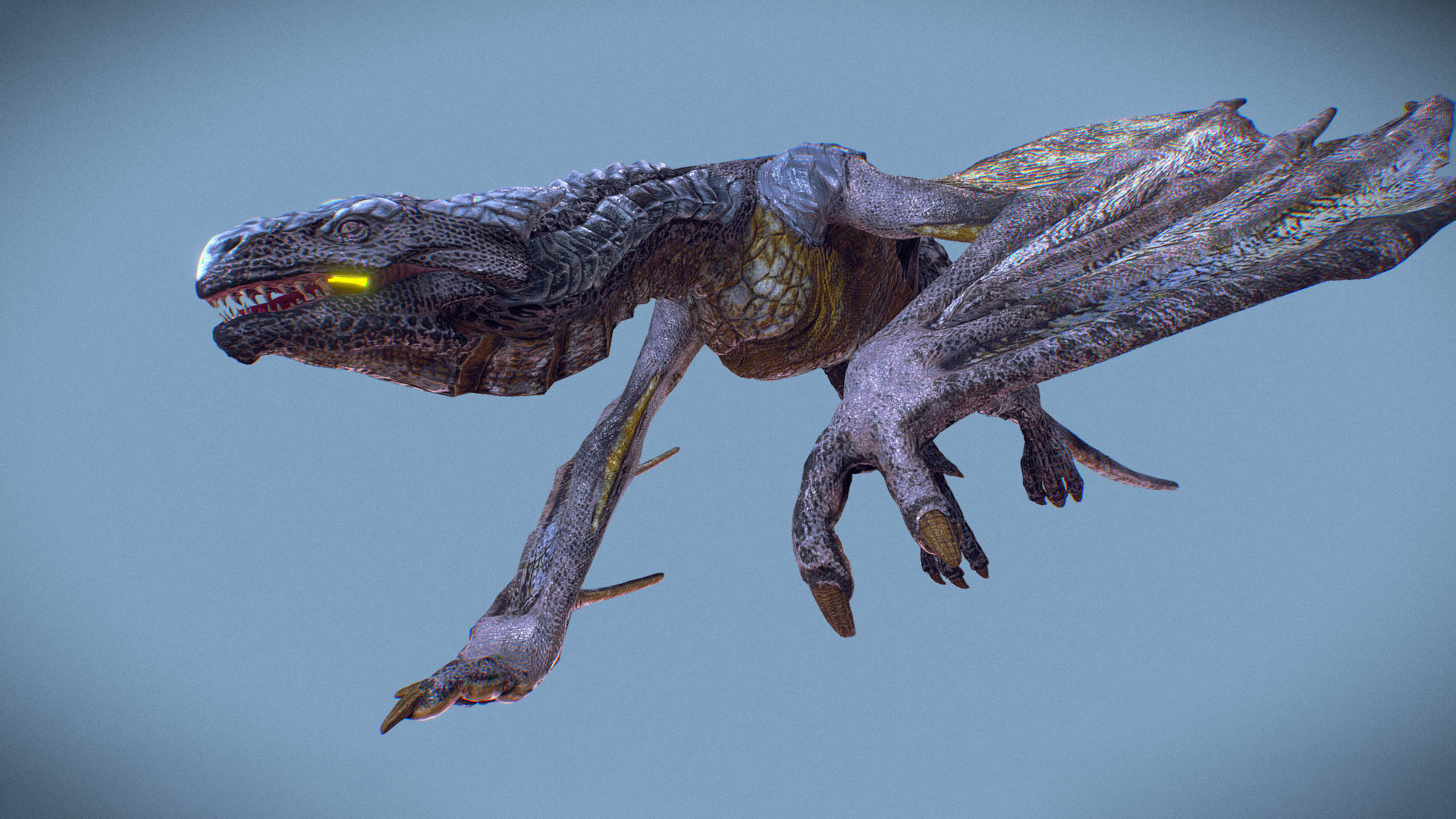 Irval the Wyvern Low-poly 3D model_13