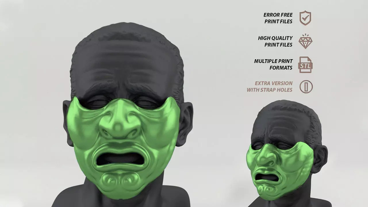 Mempo Japanese Mask 3D print model_0