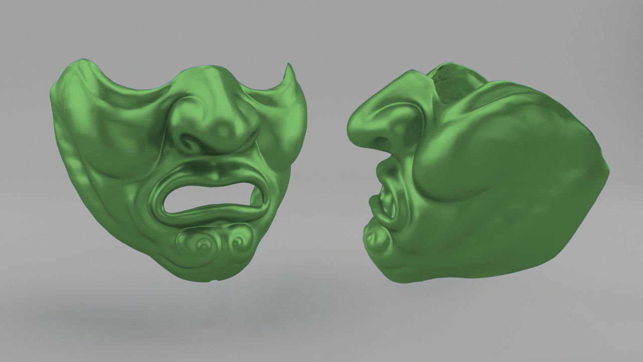 Mempo Japanese Mask 3D print model_1
