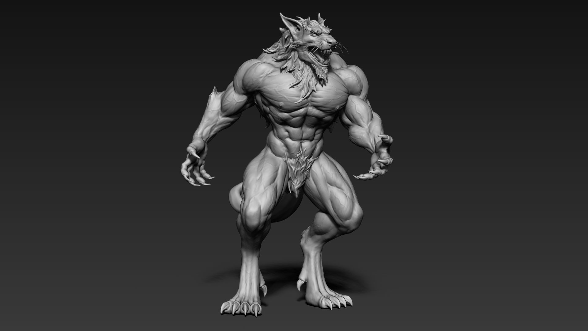 Warewolf Sculpt 3D model_3