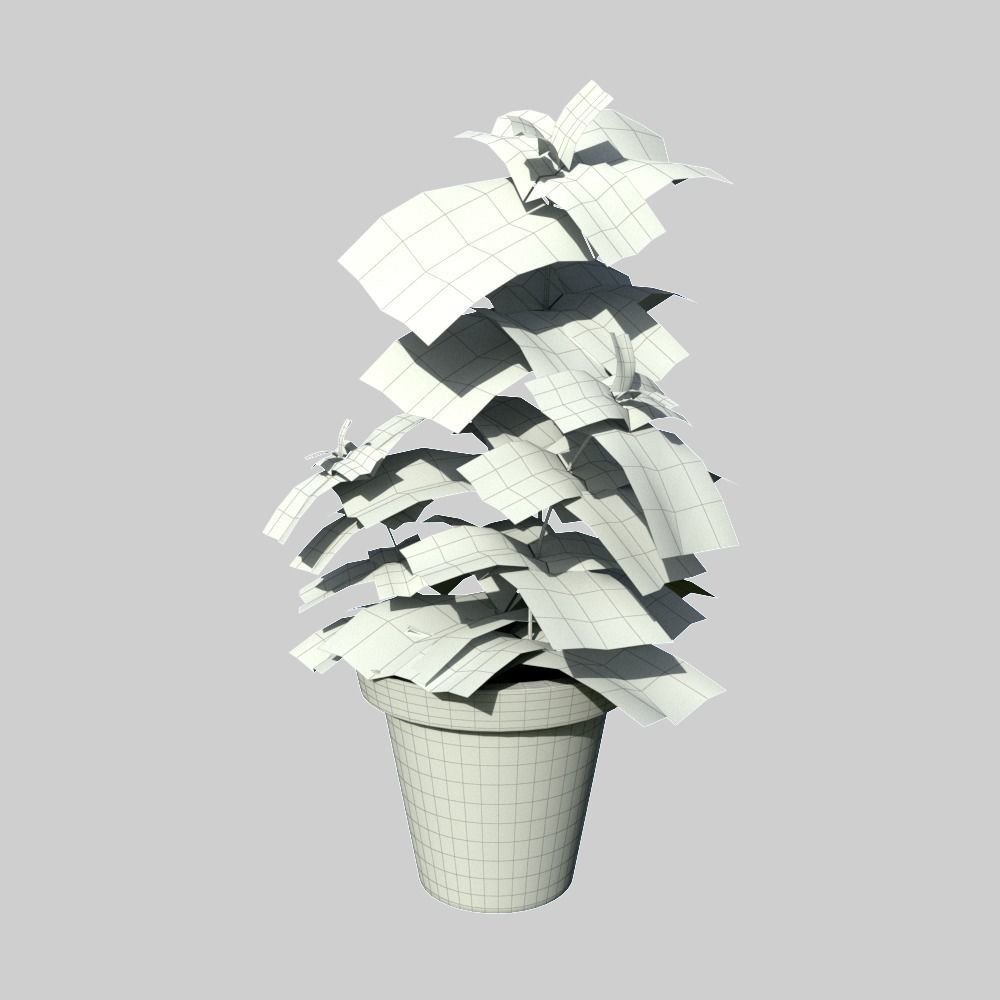 Mint in a pot  3D model_2