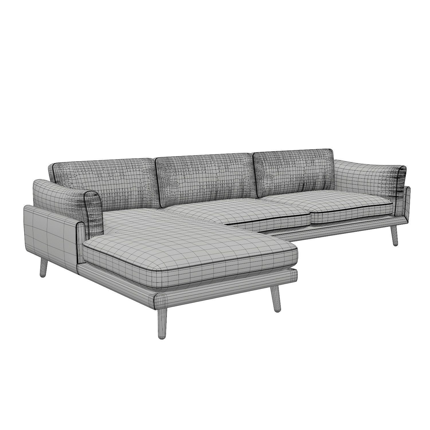 Couch Sofa - Alhena -  Low-poly 3D model_4
